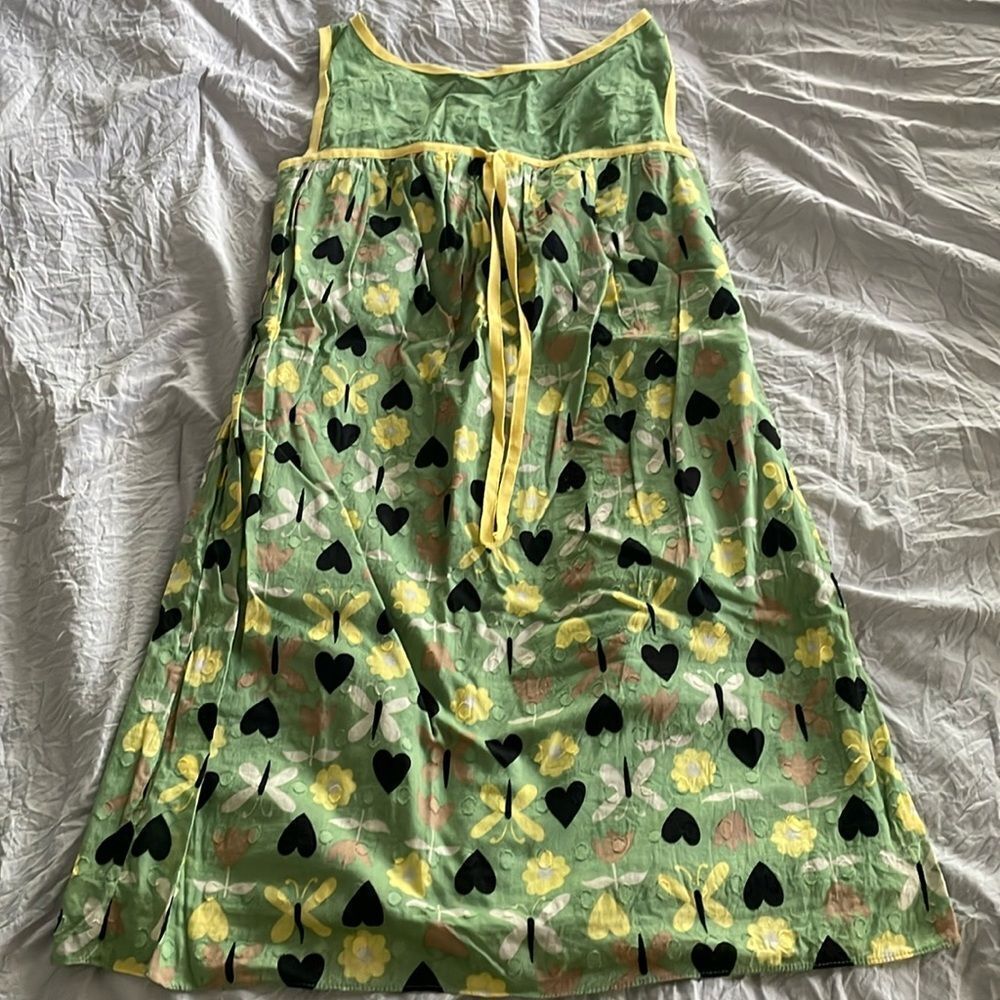 RARE Max Studio Green Floral Hearts Butterfly Print Dress NWOT Size XS